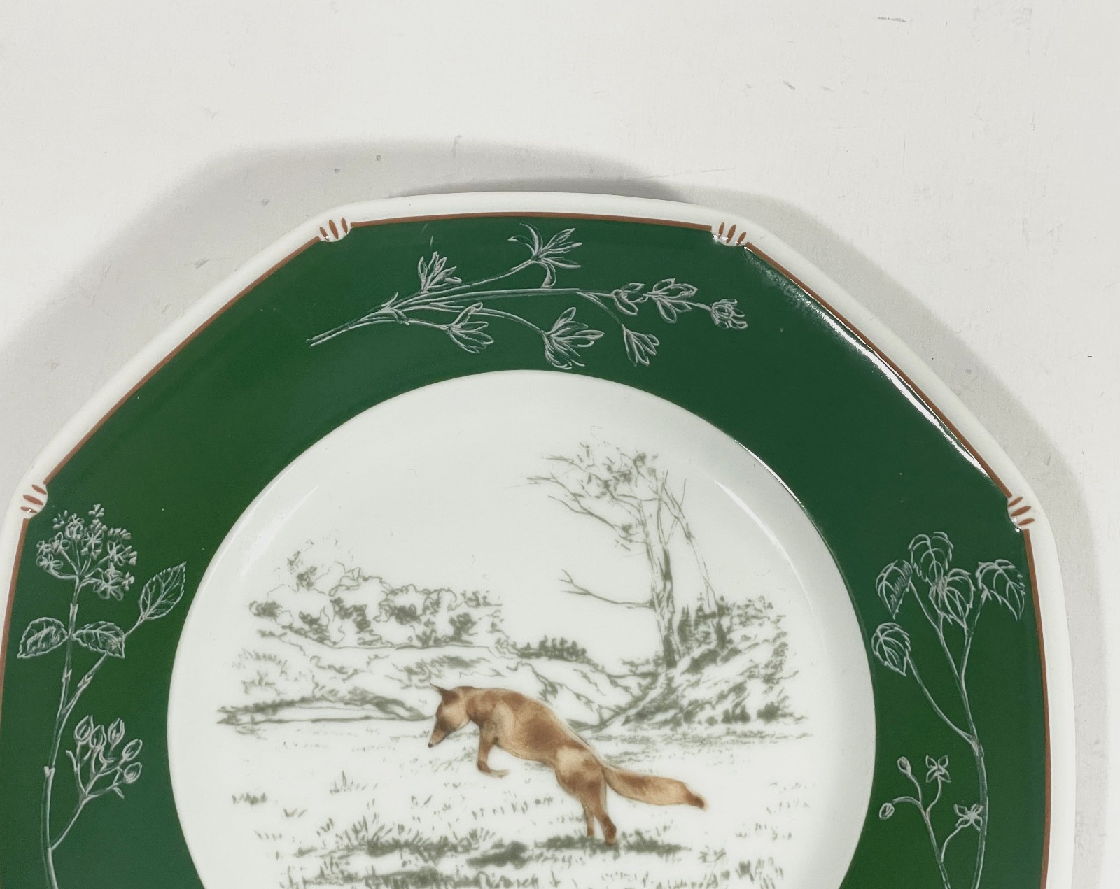 Hermes Chasse Chiens Courants Green Renaud Dog Bread Plate 17 cm gallery