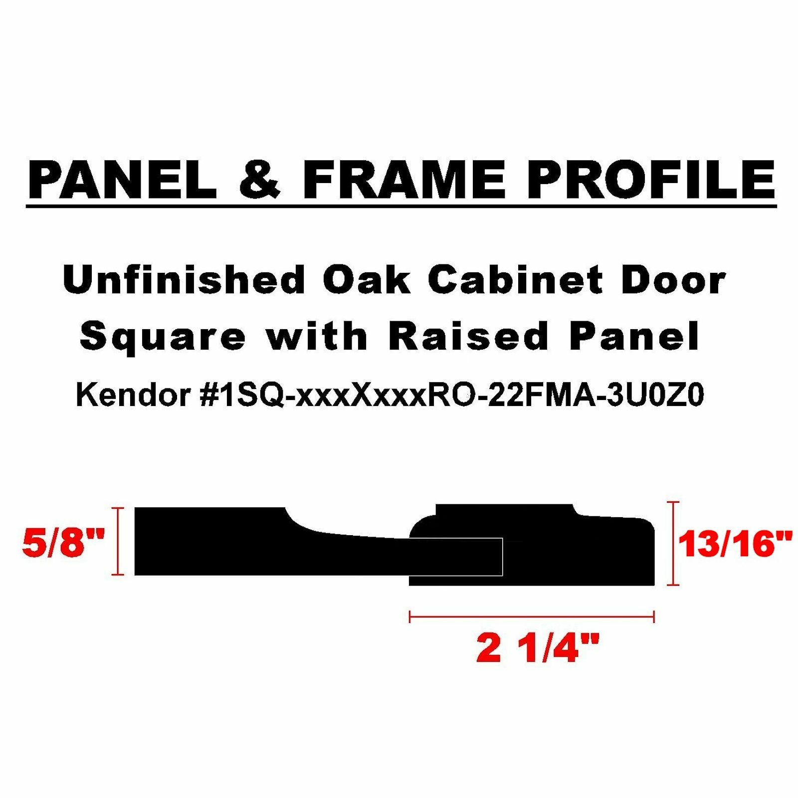 Unfinished Oak Square Raised Panel Cabinet Doors (25"H & Up) gallery