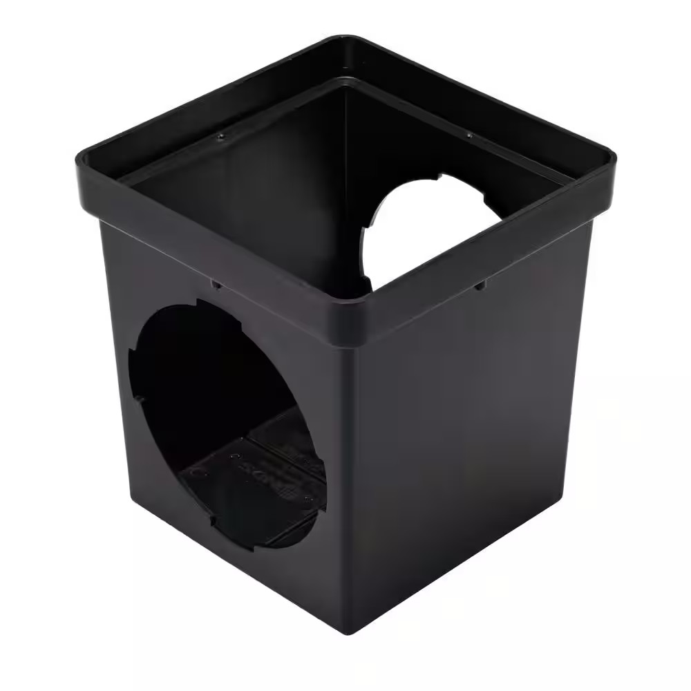 9 In. Square Catch Basin Drain with 2 Openings gallery