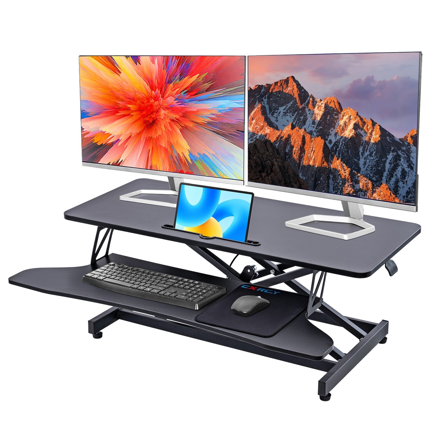 CXRCY 36" Standing Desk Converter - Height Adjustable Office Desk Riser (Black) gallery