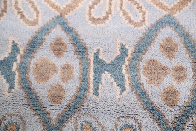 All-Over Light Blue Moroccan Oushak Oriental 10 ft Runner Handmade 3x10 Wool Rug gallery