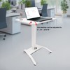Adjustable Rolling Desk Height & Tilt 71-108 cm Portable Laptop Table White gallery