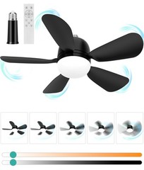 Ceiling Fan with Light&Remote E26/E27 Base 3 Colors 3000K-6500K 1800 Lumens 21in