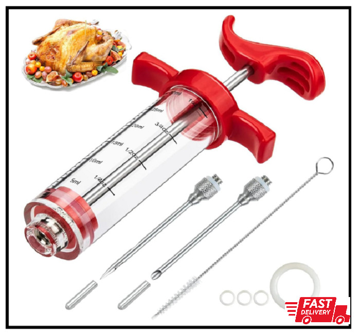 Meat Injector Syringe 1oz Marinade Turkey Injector Kit, 2 Marinade Needles gallery