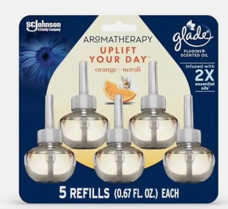 5 Glade Plugins Aromatherapy scented Oil Refills Uplift Your Day Orange + Neroli gallery