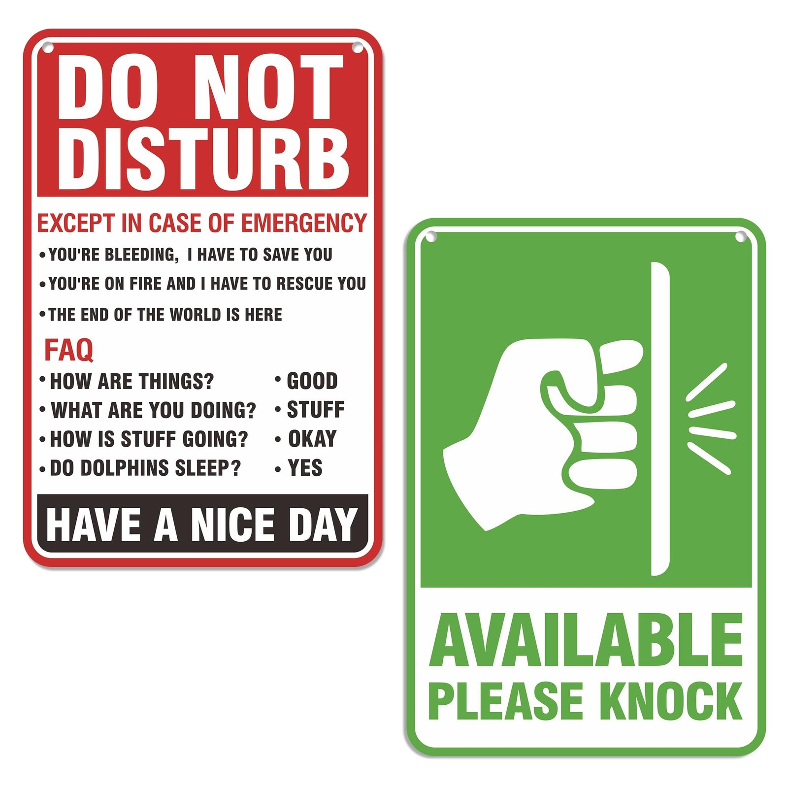 Do Not Disturb Door Hanger Sign, Available Please Knock Sign, Double-Sided PV... gallery