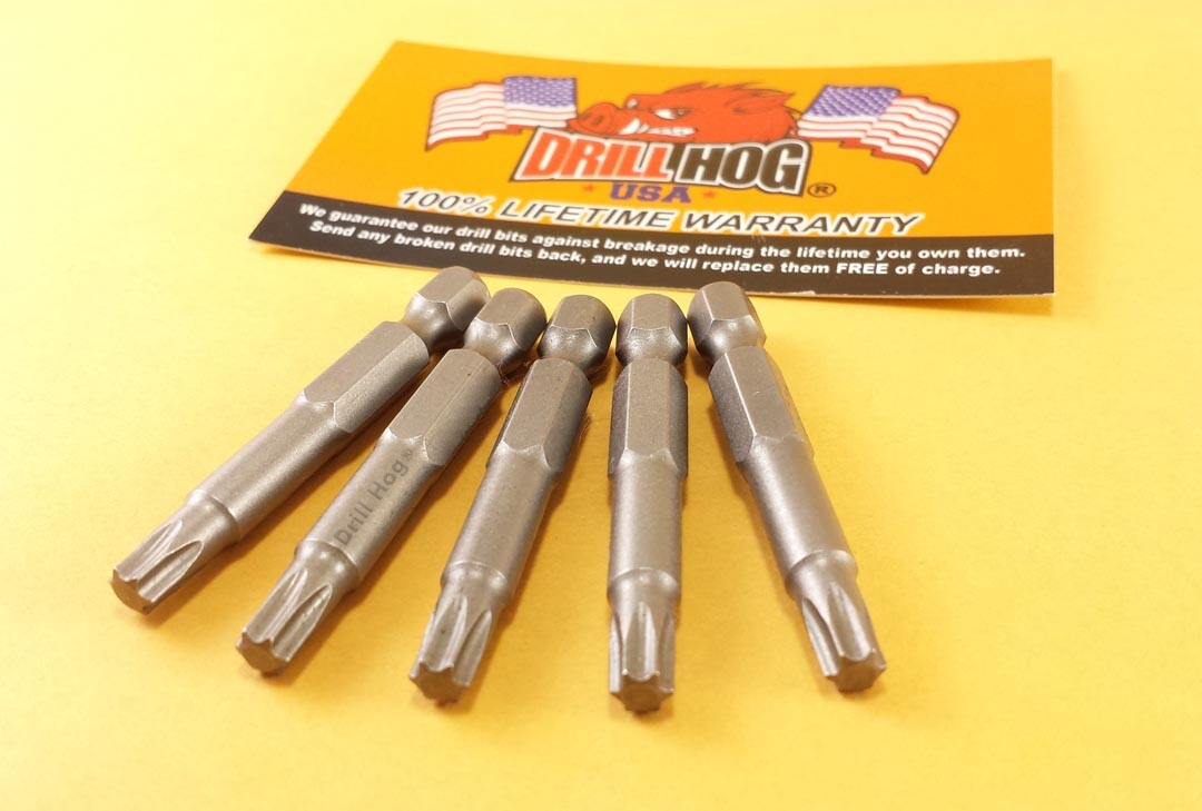 Drill Hog® T-25 Torx Bit T-25 Star Bit Insert T-25 x 2" Lifetime Warranty 5 Pcs gallery