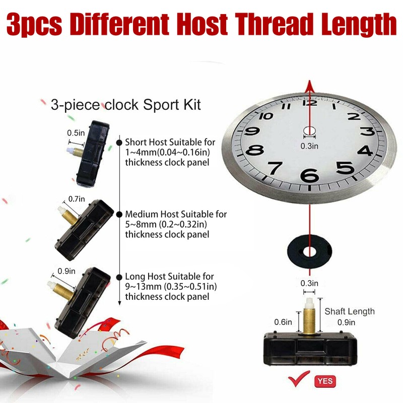 6PCS Wall Clock Quartz Movement Mechanism Replacement DIY Hands Repair Tool Kit gallery