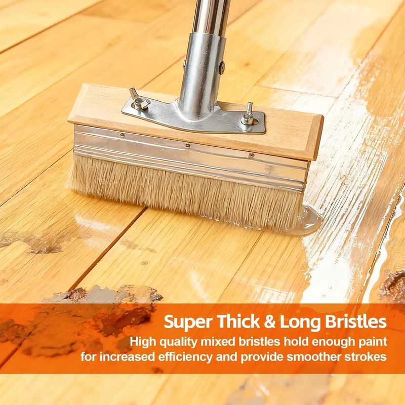 Deck Stain Brush Applicator with 60" Long Handle, 7” Wide Deck Paint Brushes ... gallery