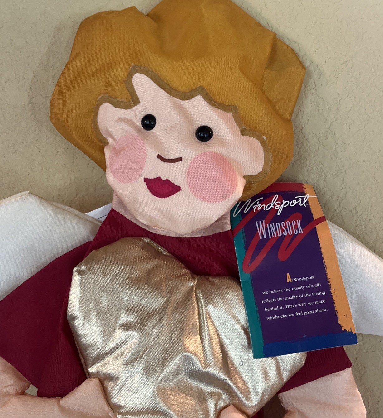 Windsport Wind Sock Angel With With Heart ! Made In Austin Tx NWT gallery