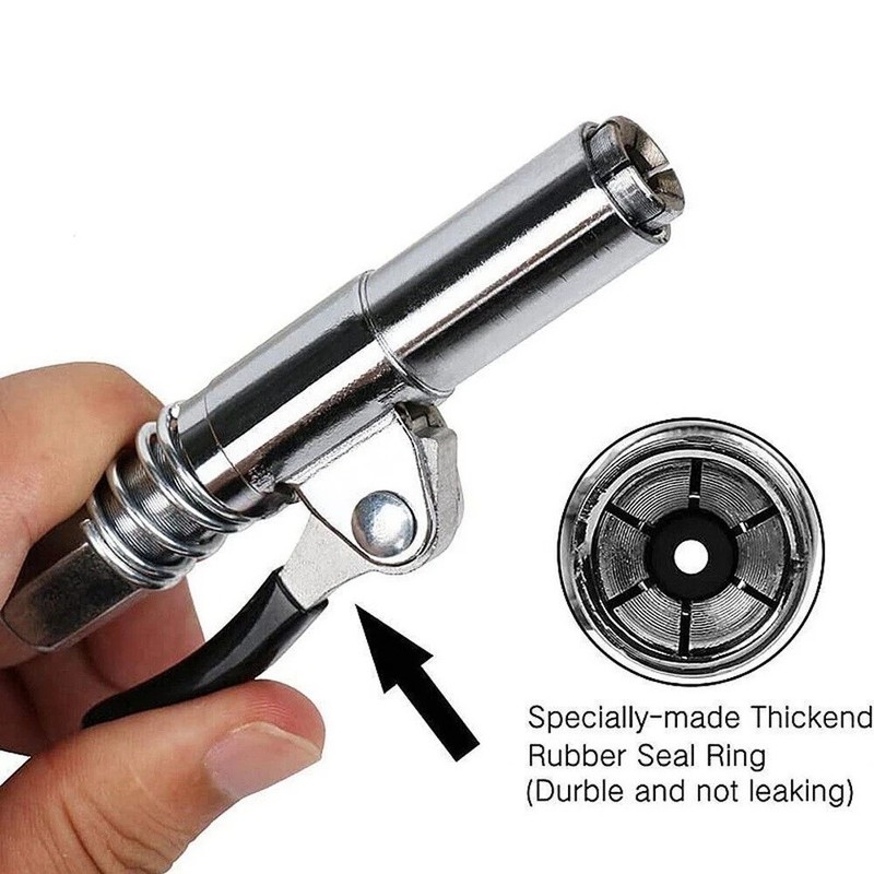 2 Pack Grease Gun Coupler High Pressure Quick Release Lock Oil Injection Nozzles gallery