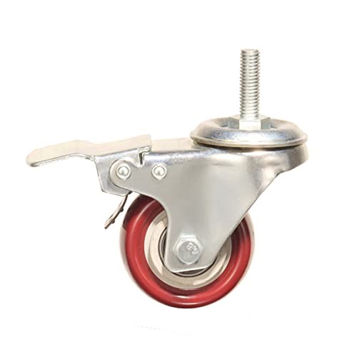 Heavy Duty Stem Caster Wheels Double Bearing PU Castors No 2 Inch With Brake gallery