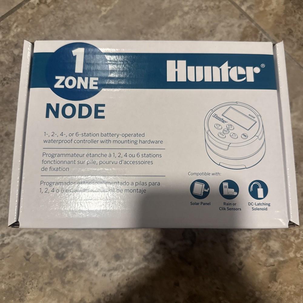 Hunter Node-100 1 Zone Battery Operated Controller 1 Station New | 3 Wire