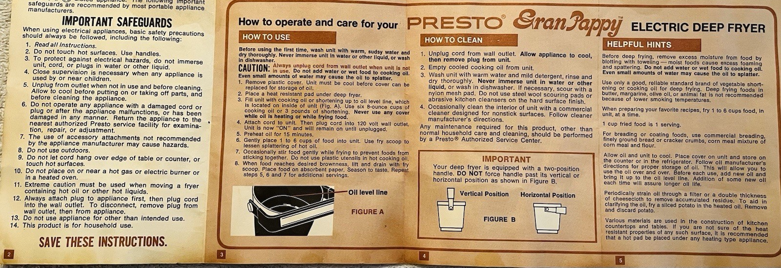 Presto - Gran Pappy - Electric Deep Fryer - (1978 Model) MANUAL ONLY! Free Ship! gallery