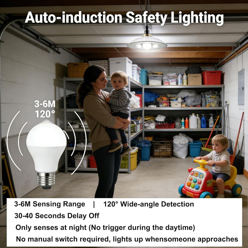 Energy Saving 9W Motion Sensor Light Bulb, 60W Equivalent, 900LM Daylight White gallery