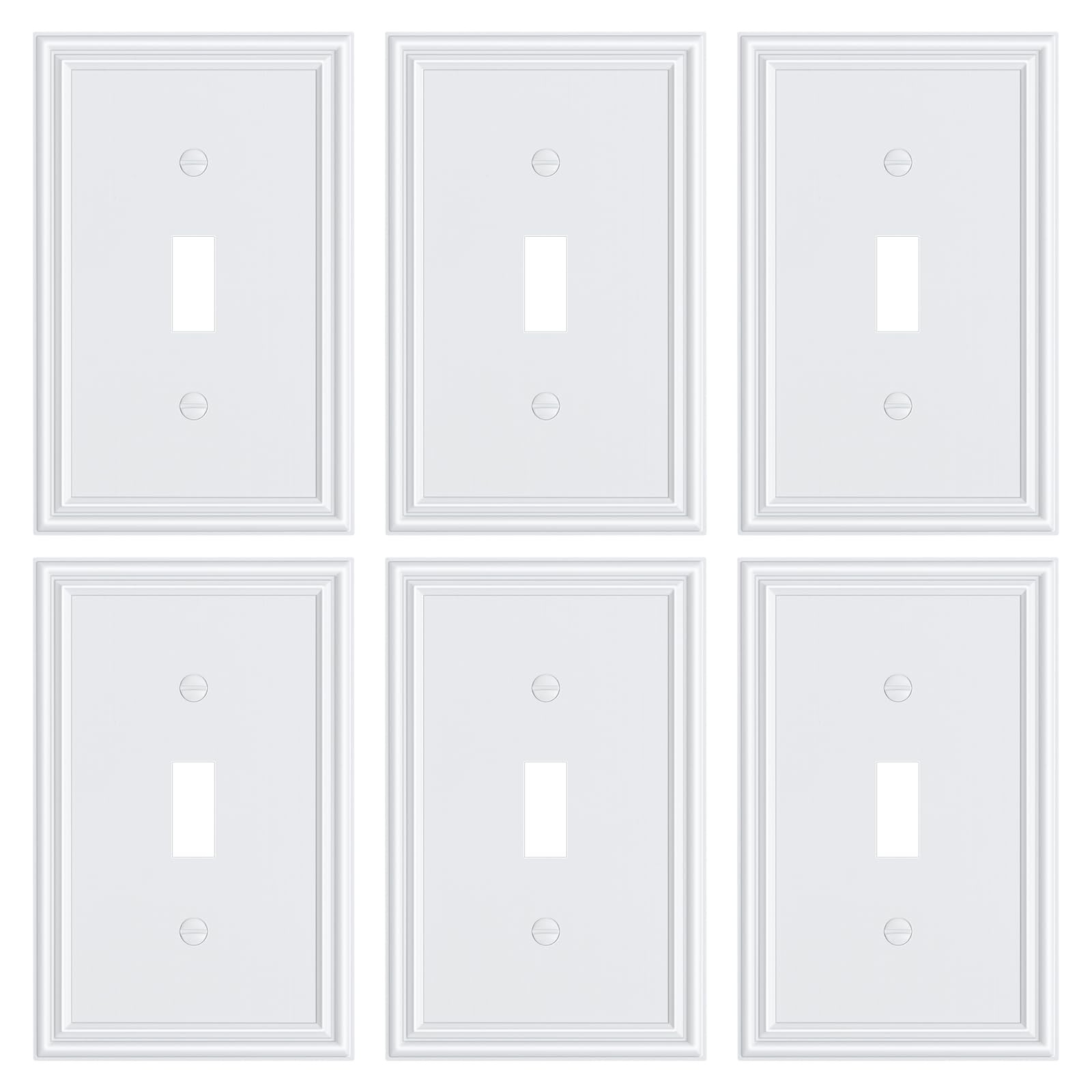 6-Pack Single Toggle Light Switch Cover Plate, Durable Solid Alloy Decorative... gallery