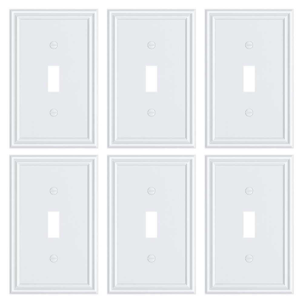 6-Pack Single Toggle Light Switch Cover Plate, Durable Solid Alloy Decorative...