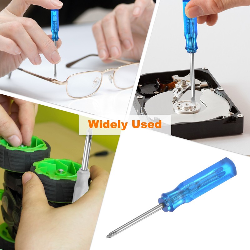 4Pcs PH0 Mini Phillips Screwdriver 1.5mm Magnetic Cross Head 45mm Length, Blue gallery