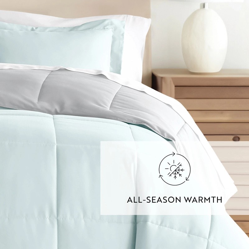 Kaycie Gray Fashion 3PC Reversible Comforter Set - All Season Down Alternative gallery