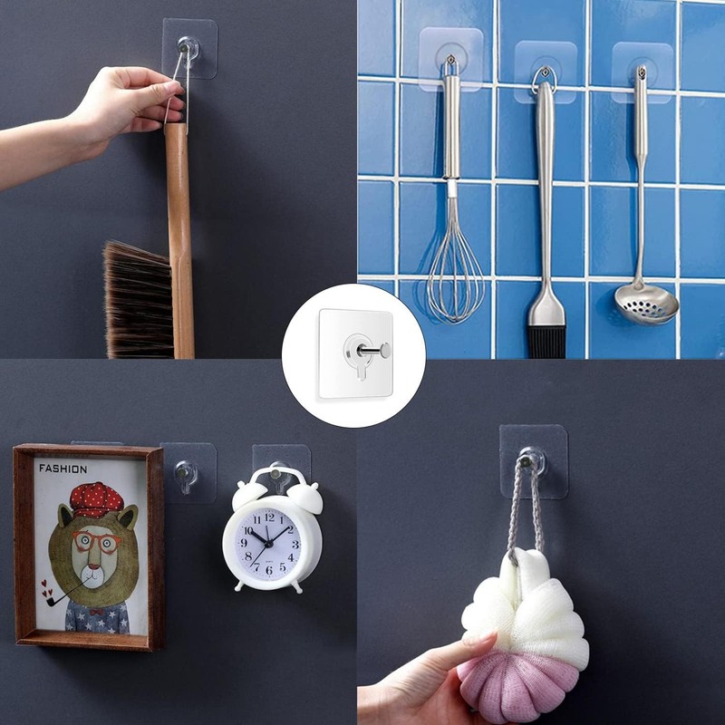 14 Pack Wall Hooks 13 lbs(Max), Wall Hangers Without Nails, Adhesive Wall Hoo... gallery