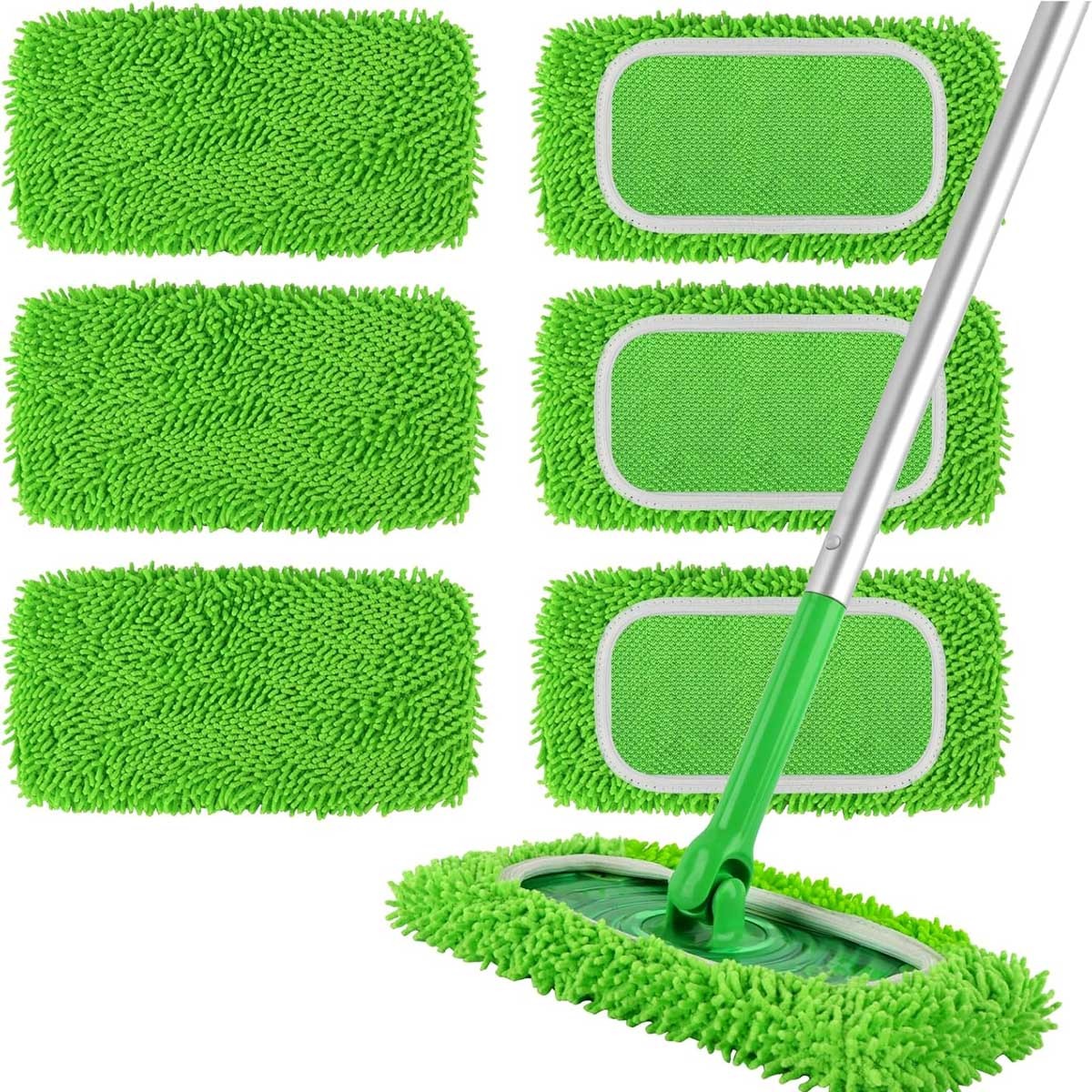 6Pcs Reusable Microfiber Mop Pads For Swiffer Sweeper, Wet & Dry Flat mop Cover gallery