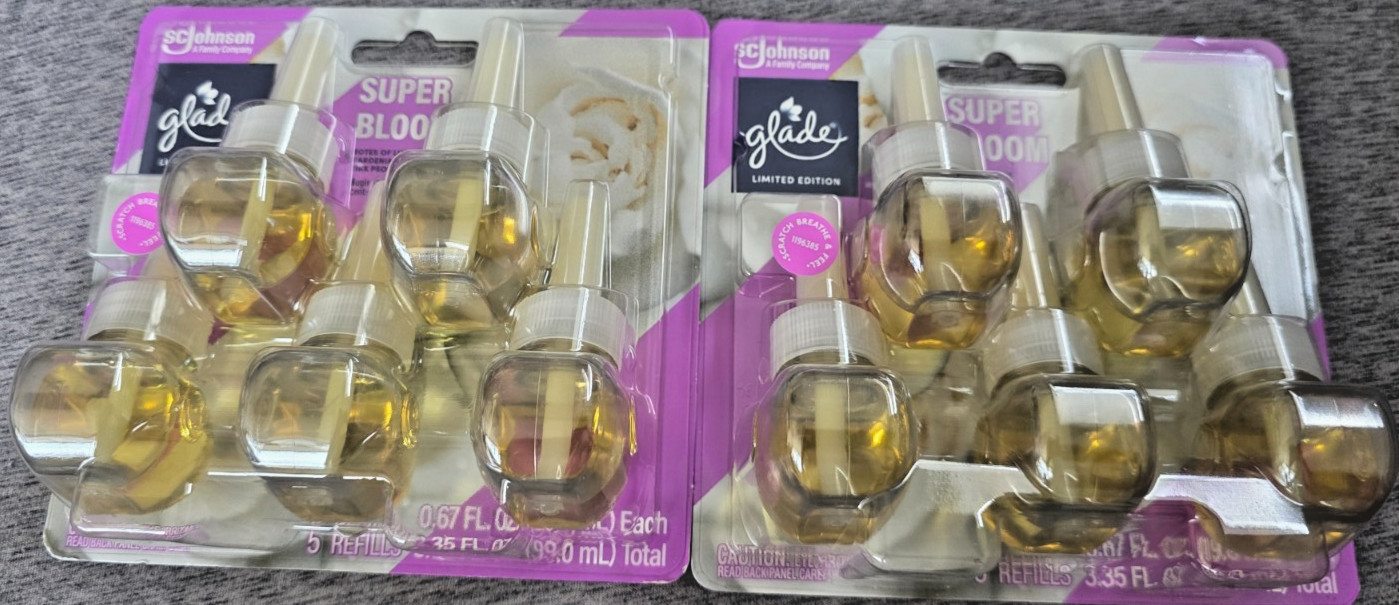 10 Refills Glade Plug Ins Limited Edition Scented Oil Refills Super Bloom 2 x 5 gallery
