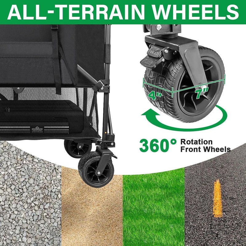 Double Decker Wagon 600Lb Capacity & 400L Collapsible Sports Wagon with Big Whee gallery