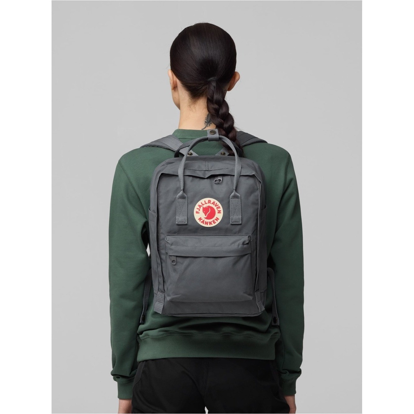 Mini Fjallraven Kånken Backpack - Gray with Red Logo