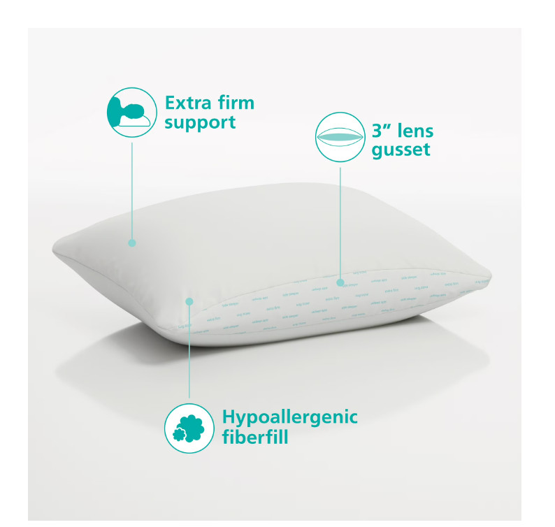 2 Pack Back & Side Sleeper Bed Pillow King Extra Firm Support gallery