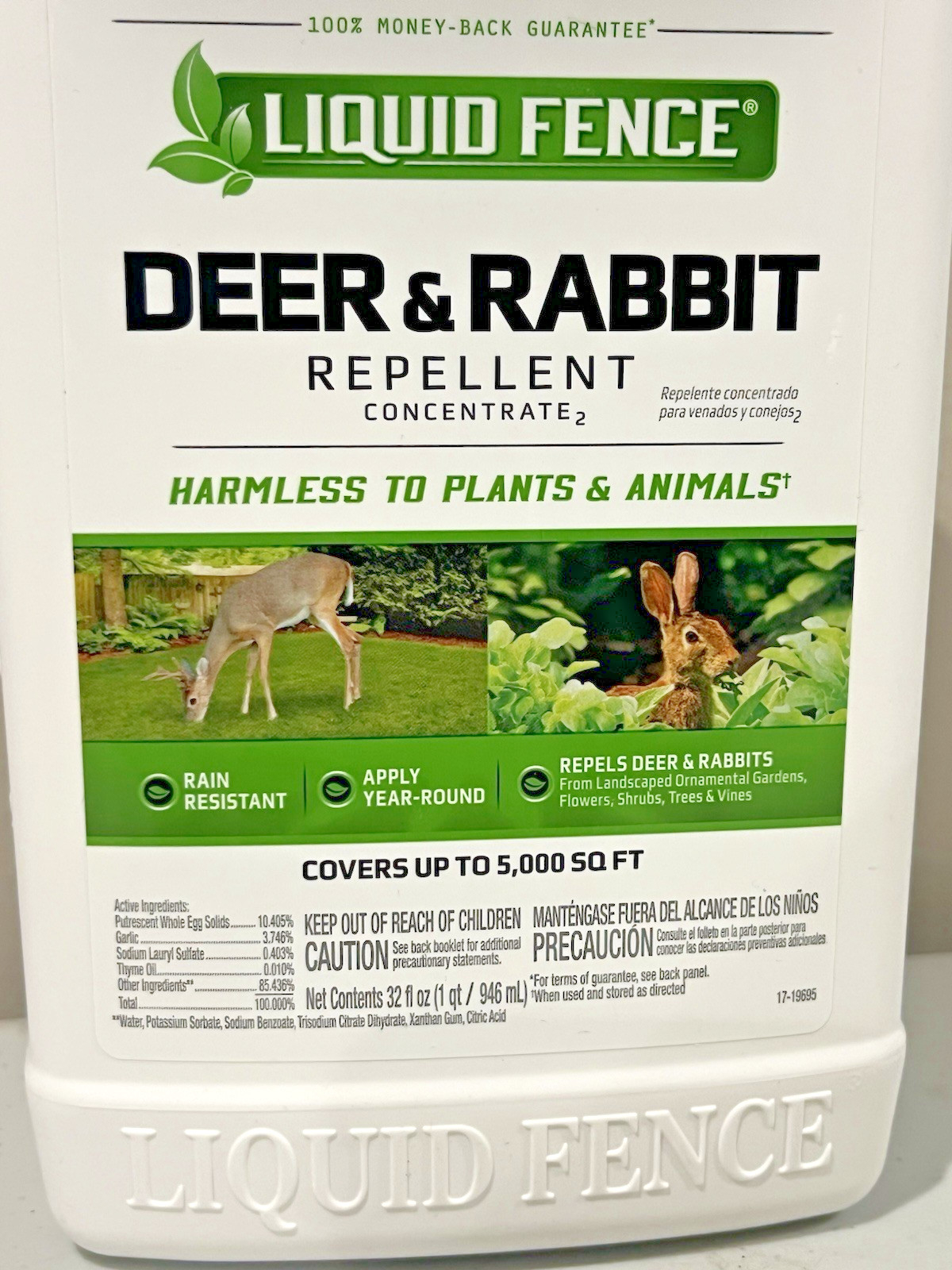 Deer and Rabbit Repellent 32 oz. Concentrate Scent Deters Off Lawns Flower Beds gallery