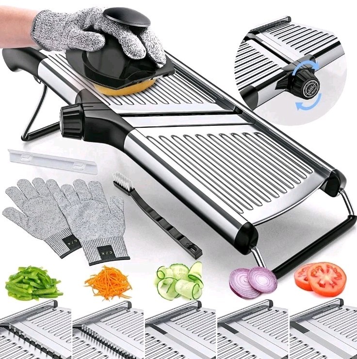 Gramercy Kitchen Co. Adjustable Stainless Steel Mandoline Dial Slicer NEW gallery