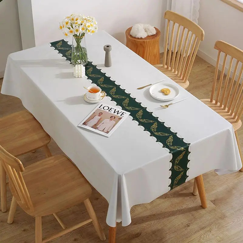 Modern Concise Style Pattern Waterproof Rectangular Polyester Tablecloth Home De gallery