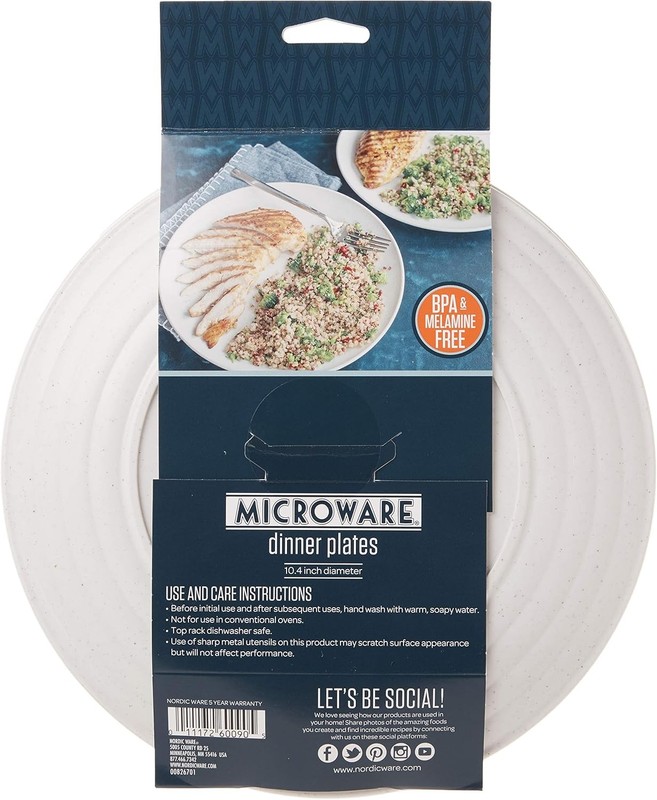 Nordic Ware Polypropylene Plates 10L x 10W x 0.88H (Pack of 4), White gallery
