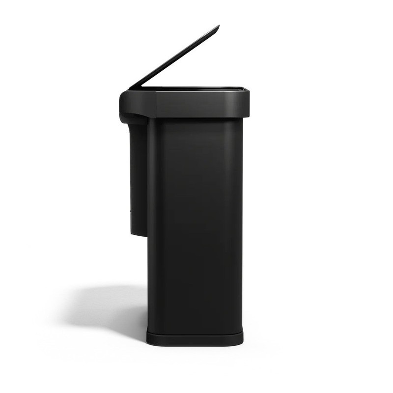 Simple Human - Rectangular Sensor/ Voice - 58L Trash/ Recycler | Matte Black gallery