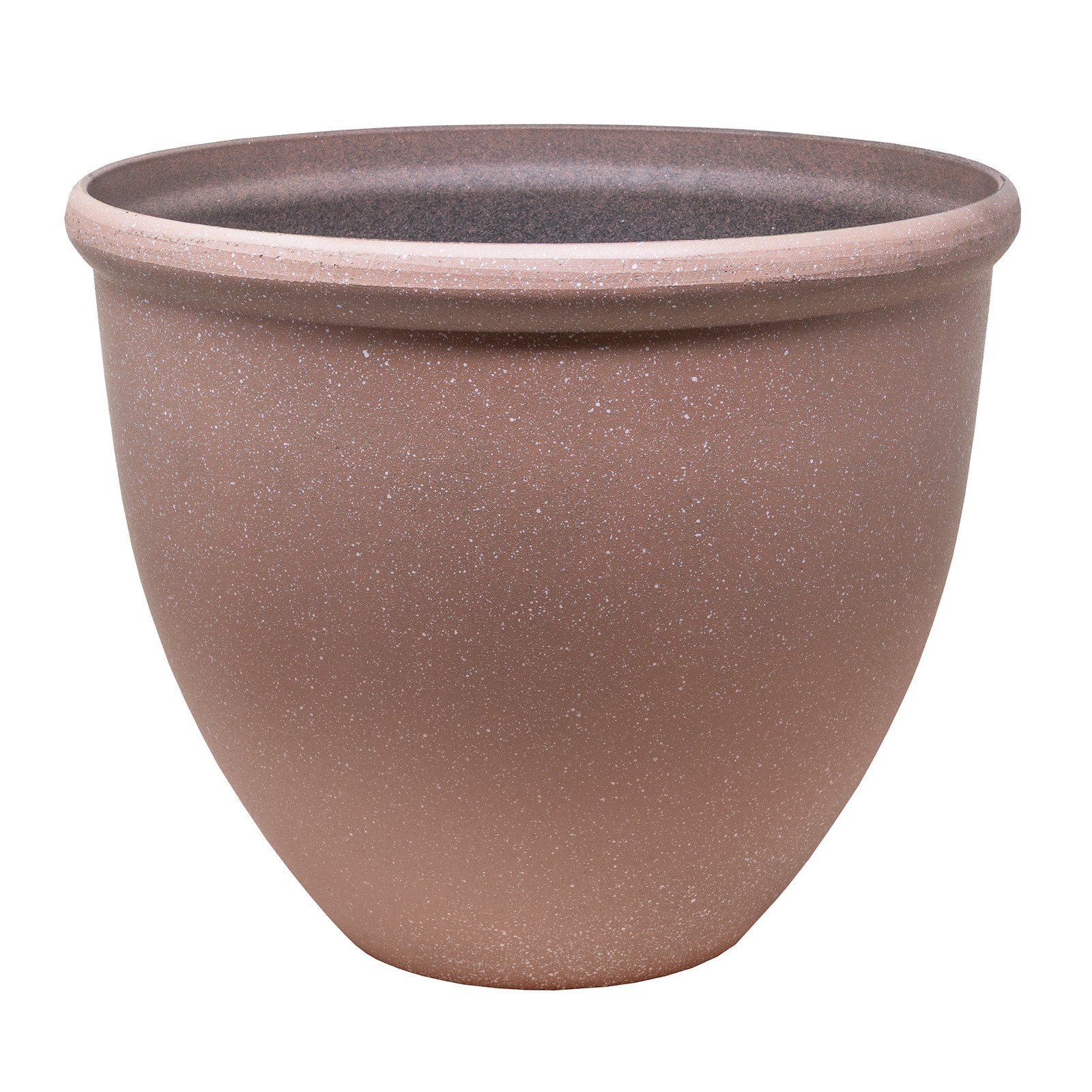 Garden Elements TerraStone Classic Smooth Round Planter, Terracotta, 14in gallery