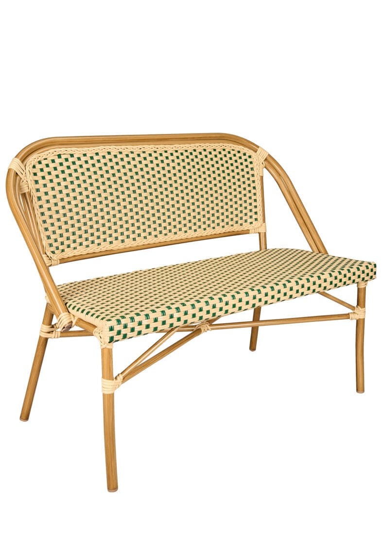 Beige on Green Light Frame Bistro Bench Loveseat by Chivari gallery