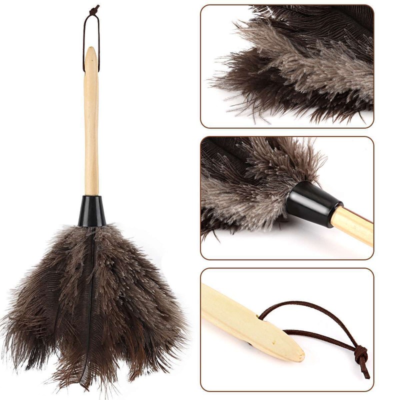2Pcs 16" Ostrich Feather Duster Durable Dust Collecting Cleaning Tool In Wool US gallery