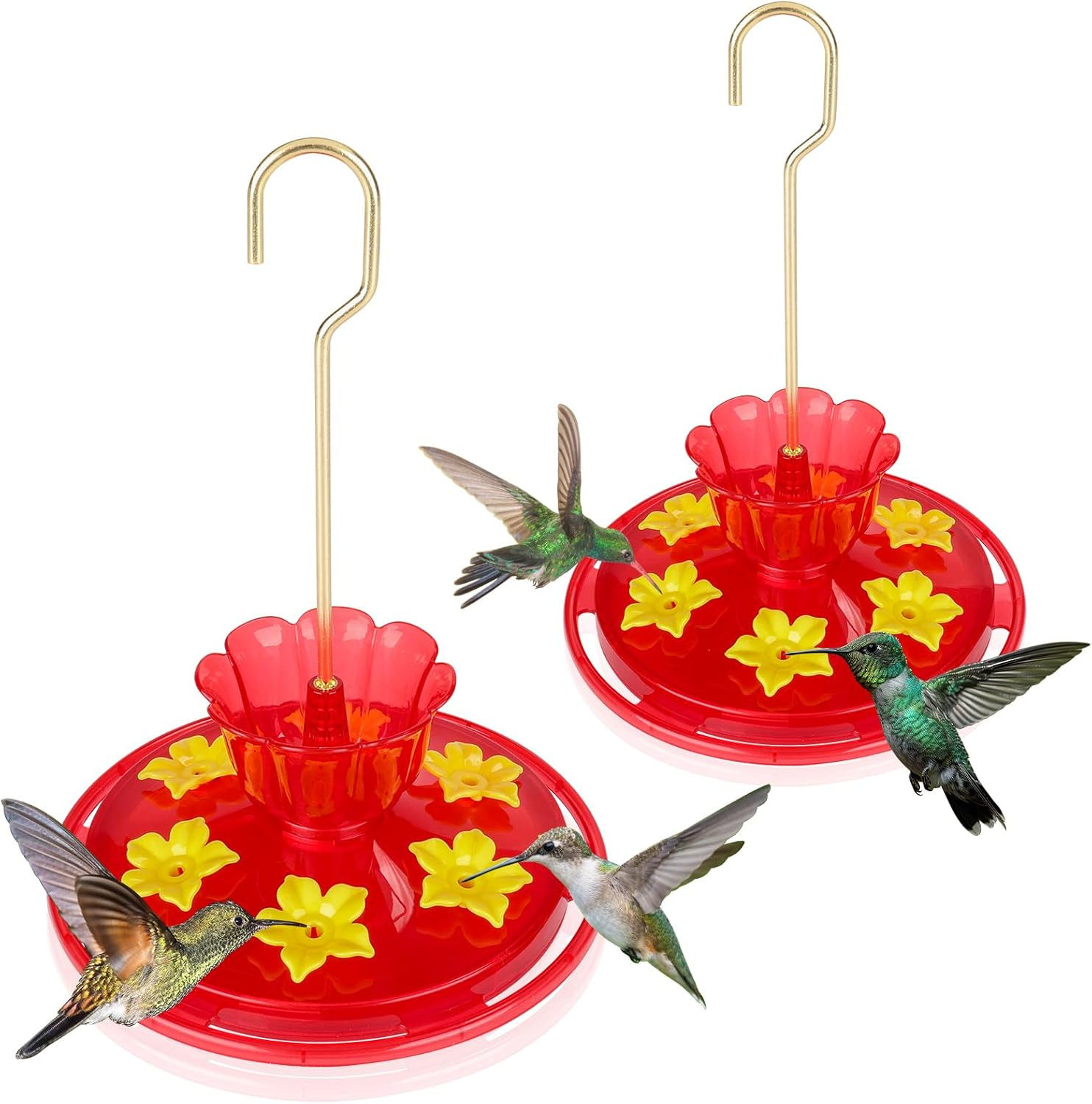 Plastic Hummingbird Feeders for Outdoors Hanging Ant and Bee Proof, 2 Pack 7 OZ gallery