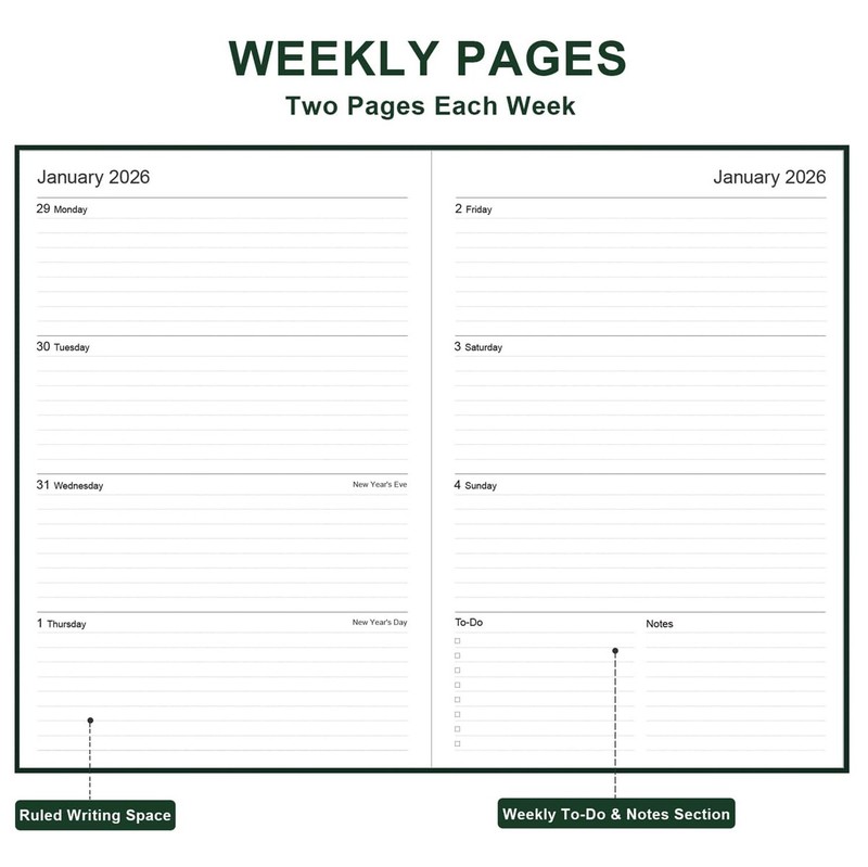 2026 Planner - Weekly & Monthly Planner from January 2026 to December 2026, 5... gallery