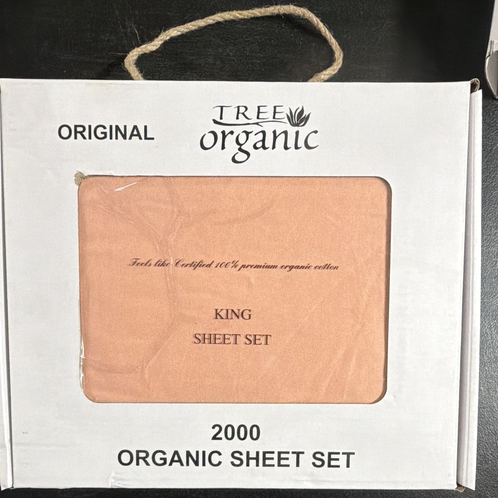 Tree Organic 2000 Organic King Sheet Set Orange Solid 100% Cotton Deep Fitted gallery