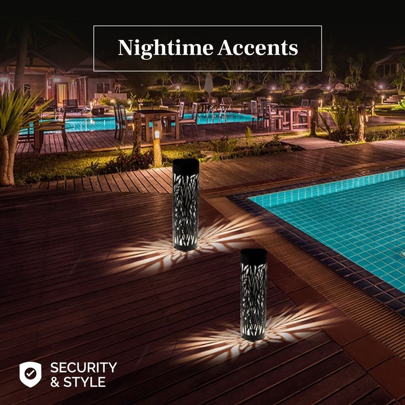 Bell + Howell Solar Powered Integrated LED Landscape Pathway Bollard Lights 4 Pk gallery