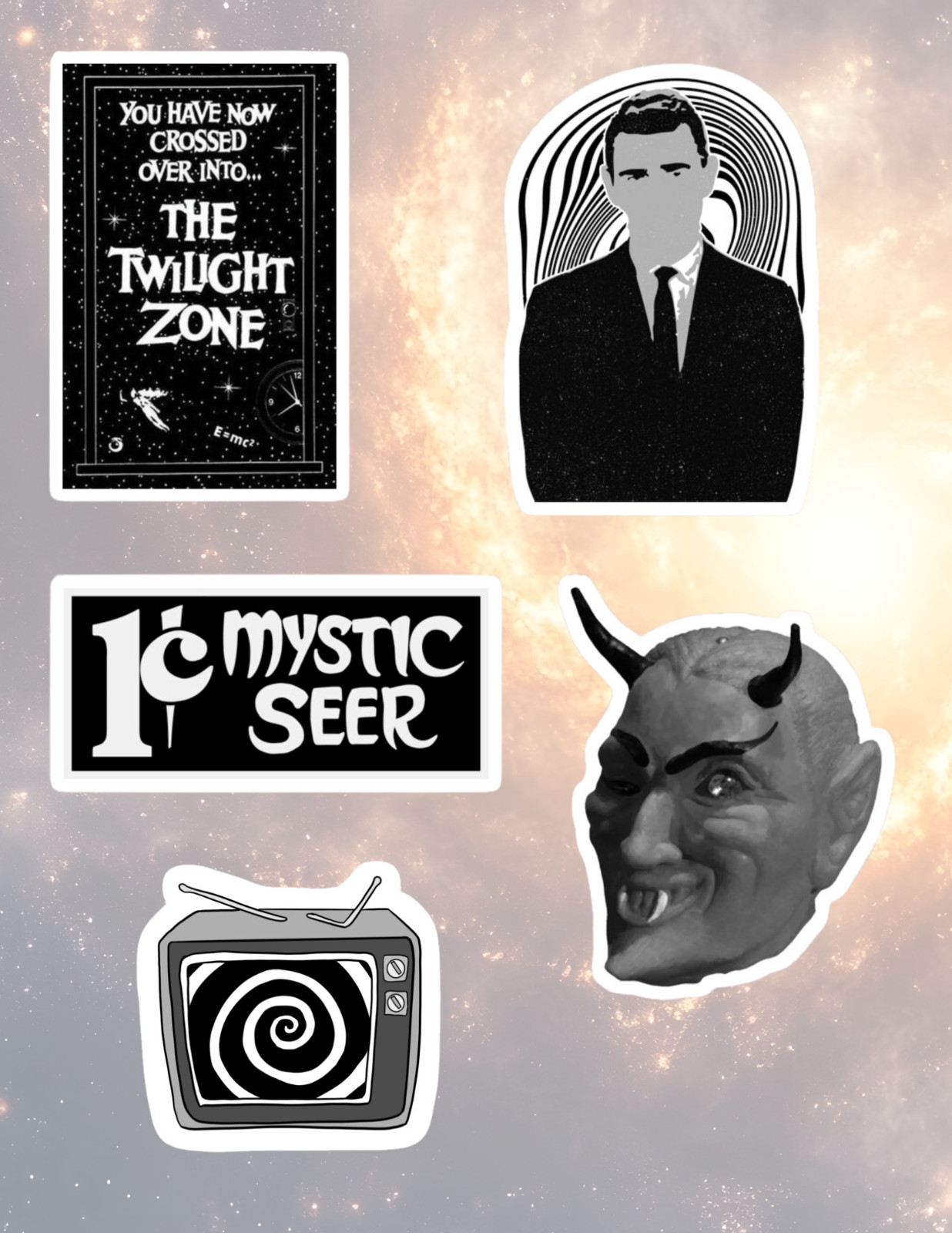 Twilight zone 5pc Retro TV Sticker Pack gallery