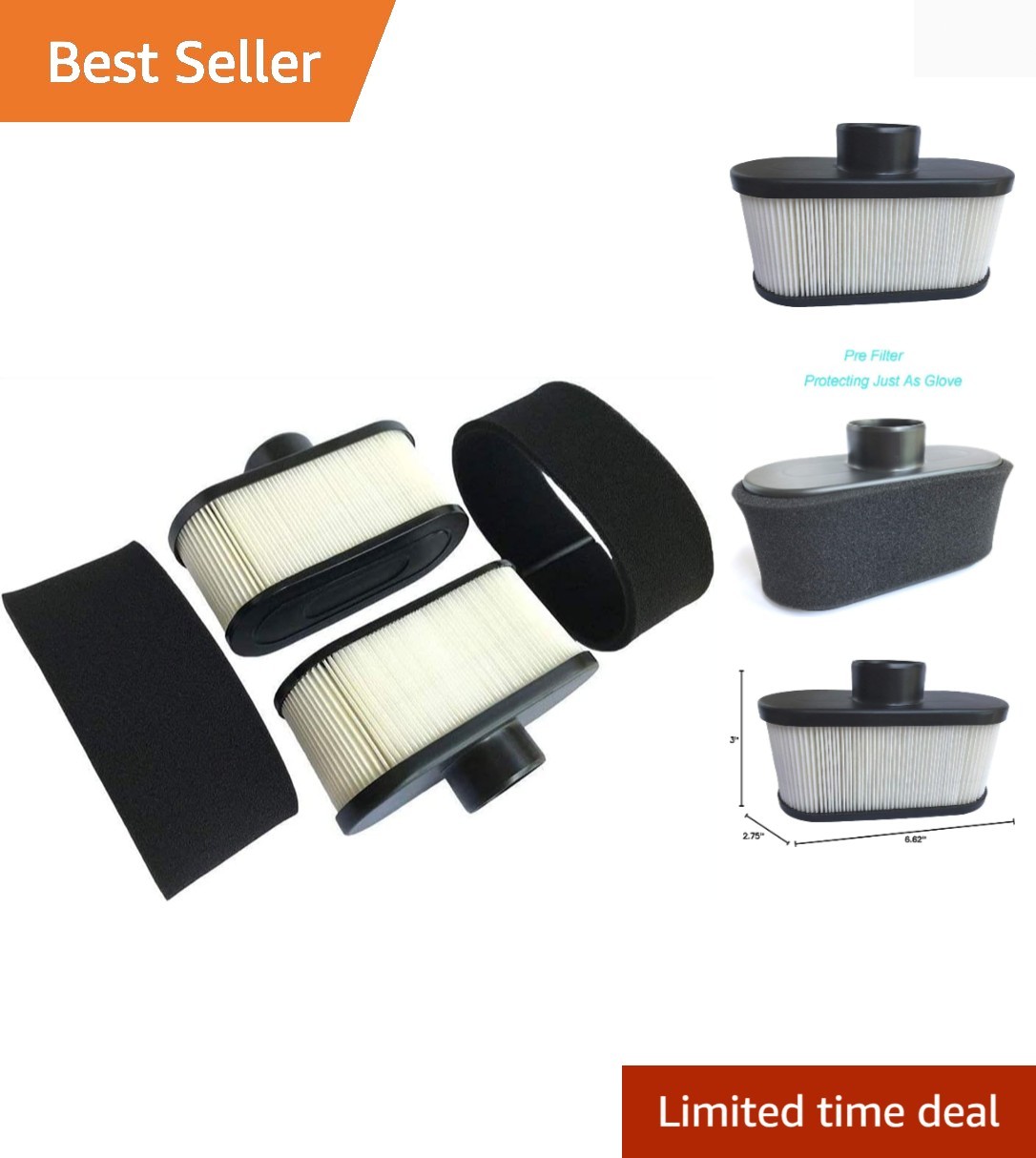2Pack 11013-0752 11013-0726 Air Filter, Compatible with Kawasaki FR651V FR730... gallery