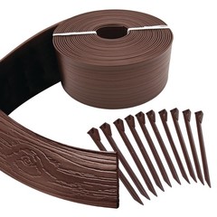 MASTER MARK 5 in x 40 ft Coiled Garden Edging with 10 Stakes Brown