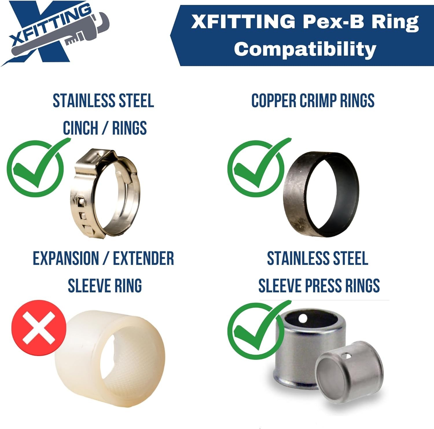 100 PIECES 3/4" STAINLESS STEEL PEX CINCH CLAMPS gallery