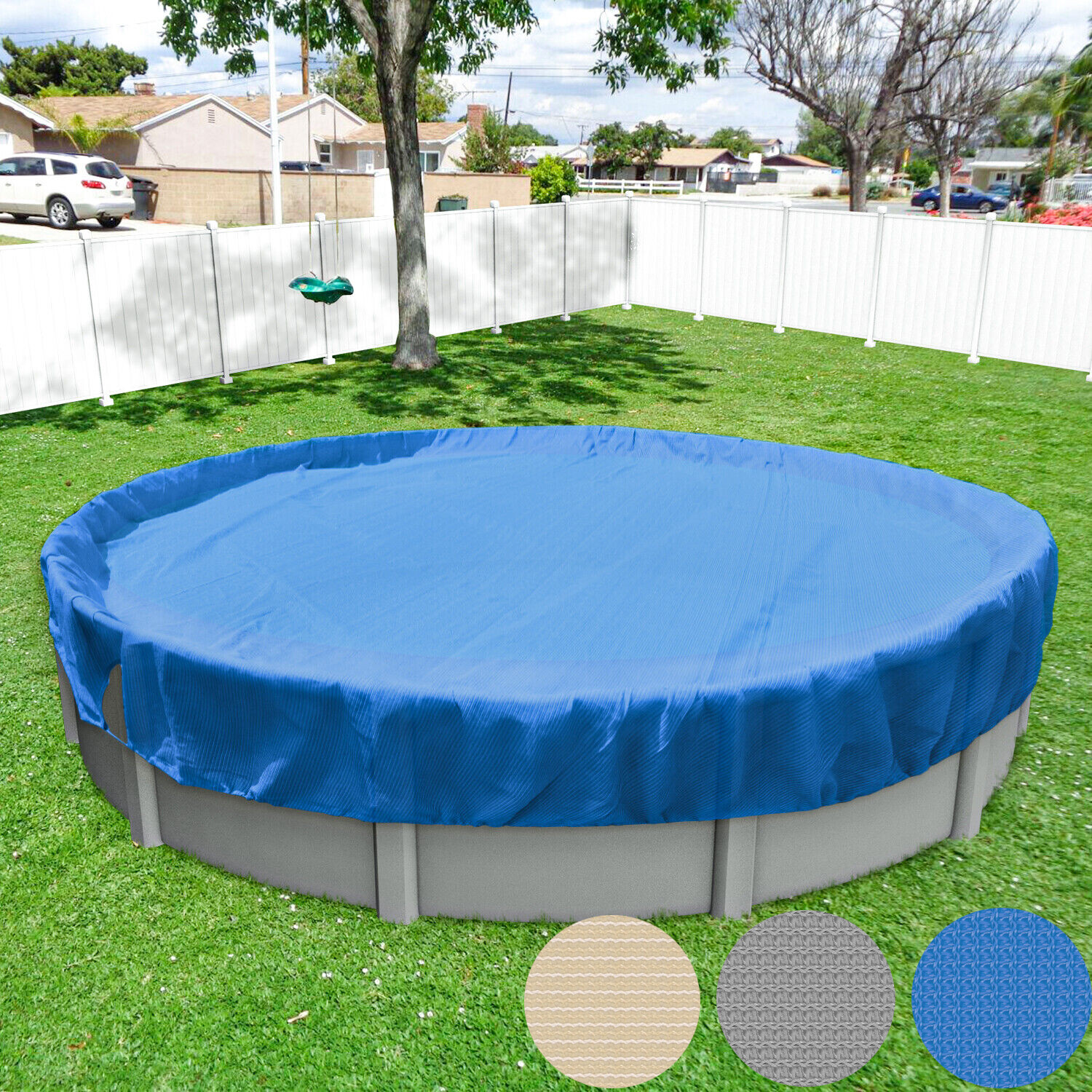 Round Winter Pool Cover Safety Heavy Duty Swimming Cover for Above Ground Pool gallery