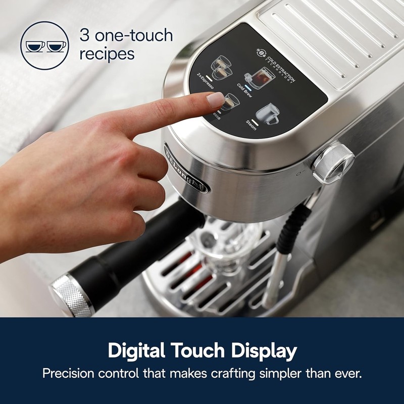 Dedica Duo Compact Espresso Machine - Cold Brew Coffee Maker with Milk Frother W gallery