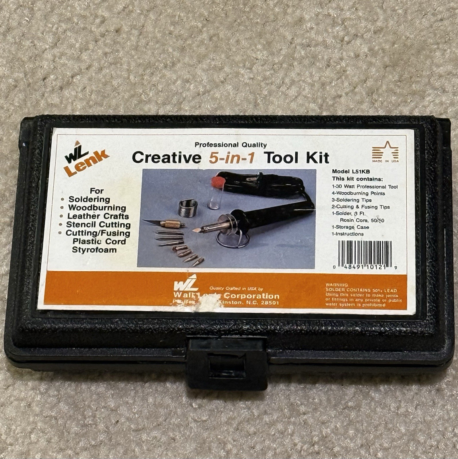 VTG WL LENK Creative 5 In 1 tool kit L51KB woodburning /soldering Home Craft NIB gallery