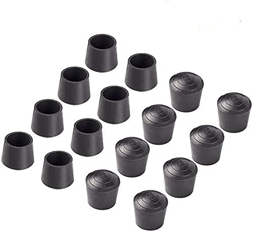 16 Pack 1 Inch Rubber Table & Chair Leg Tips Caps Black Furniture Floor Protecto gallery