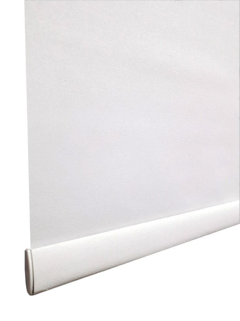 White Color Flat Matte Fabric Roller Blind Curtain For All Rooms, Light gallery